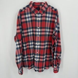 UNTUCKit‎ Mens XXL Long Sleeve Button Down Shirt Red Blue Plaid Cotton